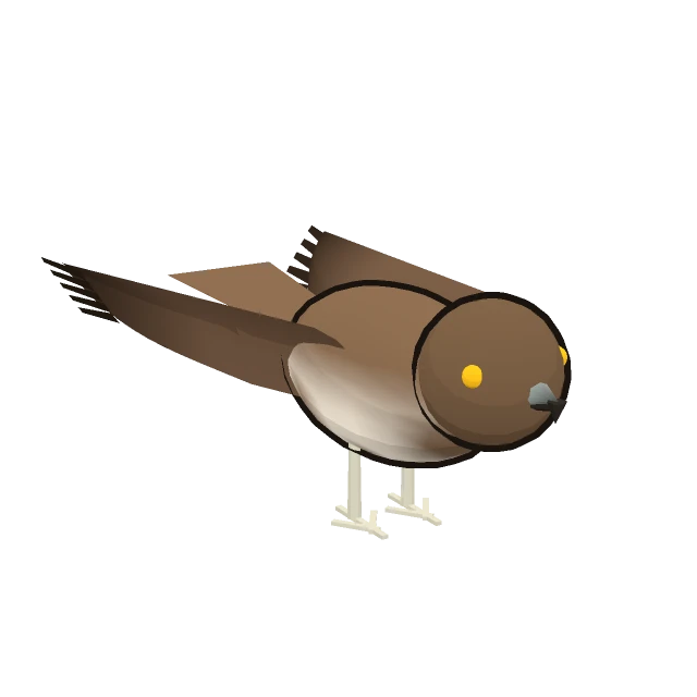 Short-toed Snake Eagle perched, the 3D model from the game