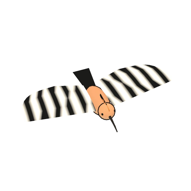 Eurasian Hoopoe gliding, the 3D model from the game