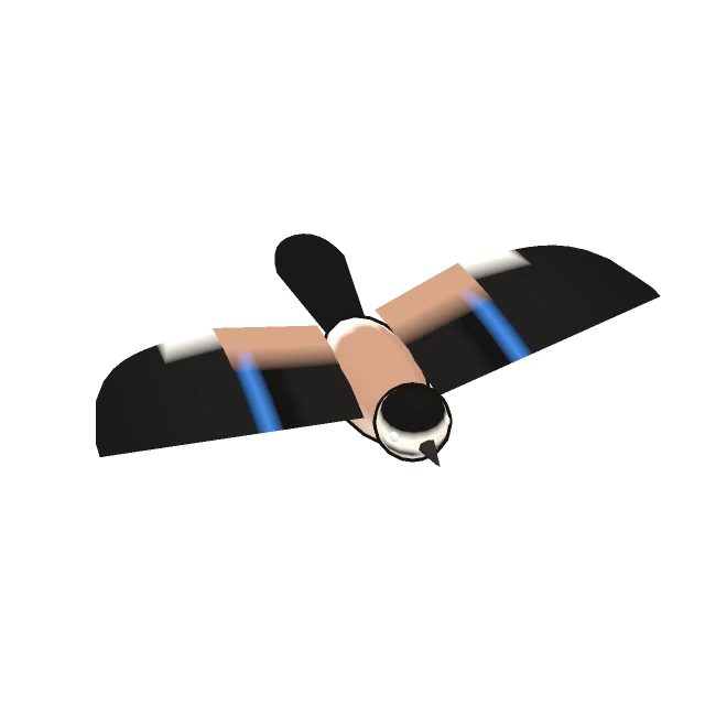 Eurasian Jay gliding, the 3D model from the game