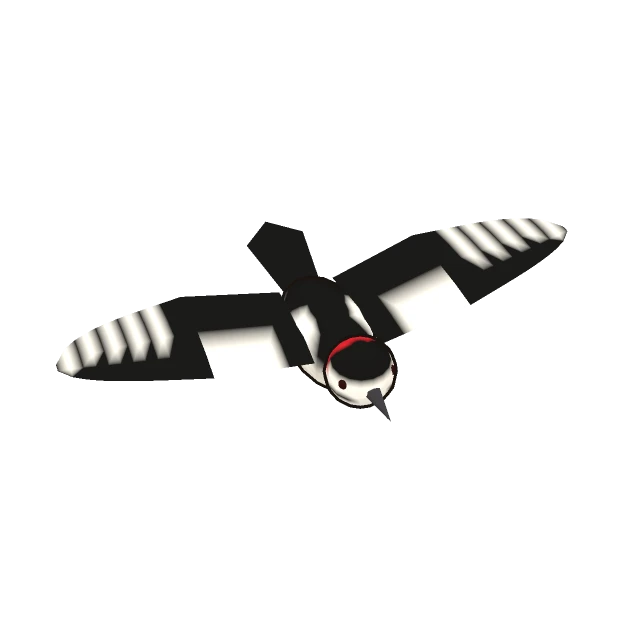 Syrian Woodpecker gliding, the 3D model from the game